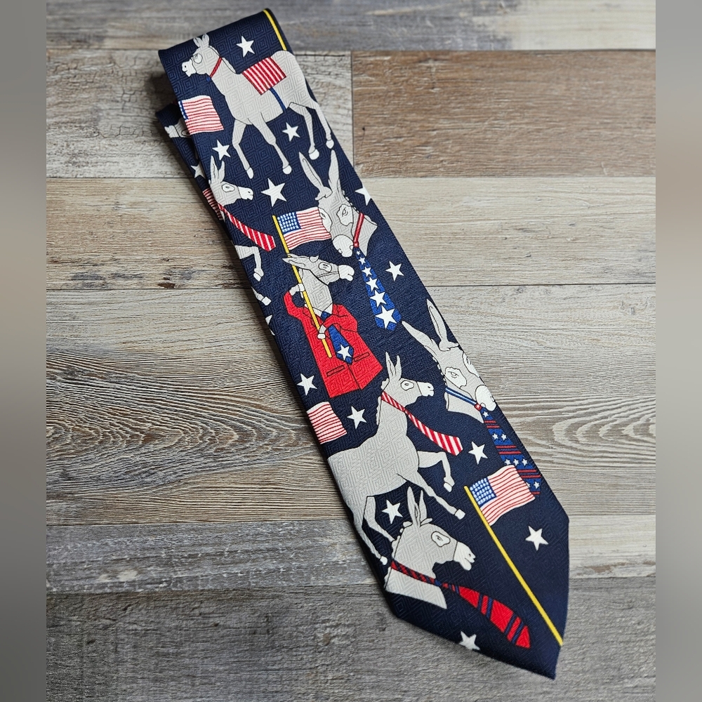 Democrat Donkey Theme Tie By A. Rogers